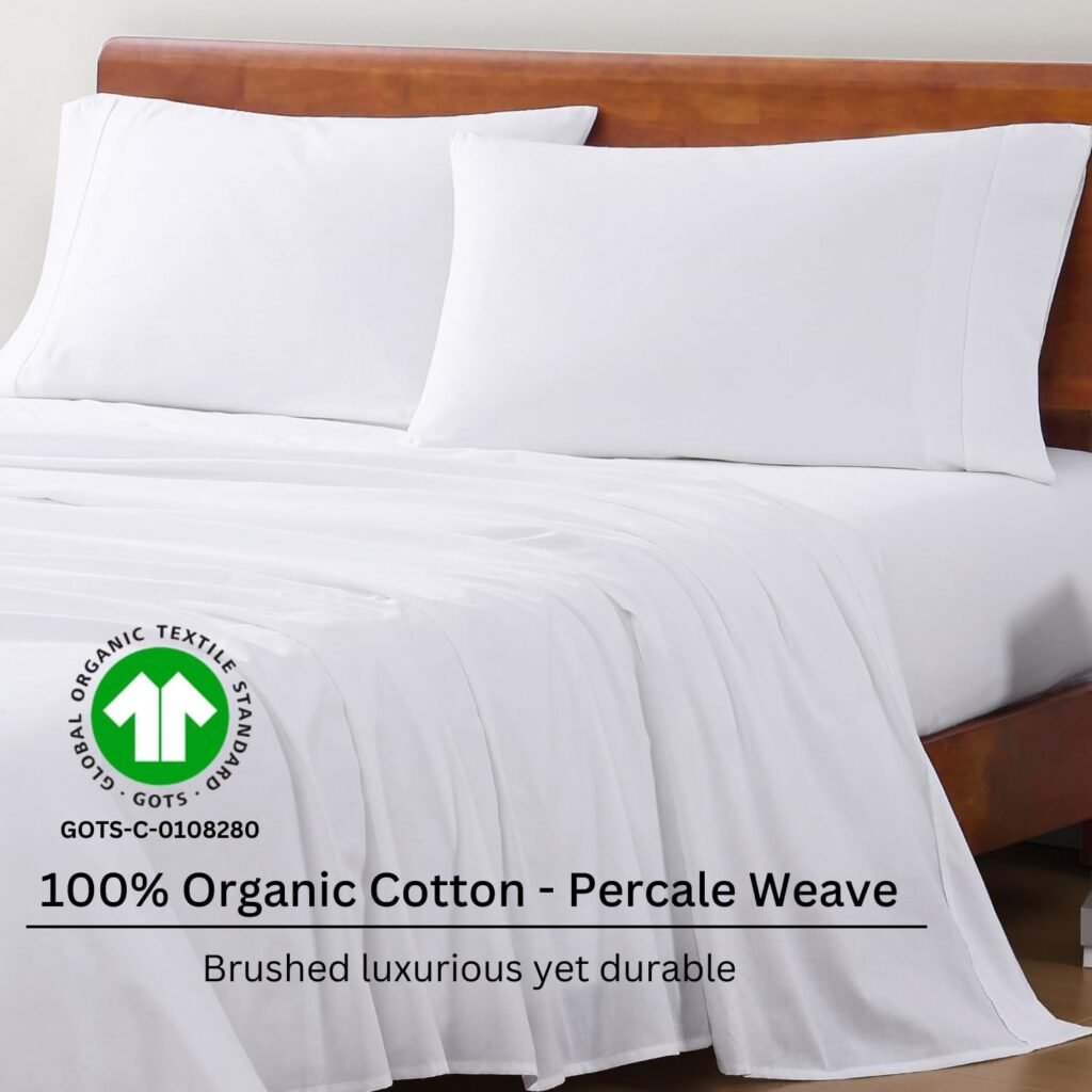 LANE LINEN Organic Cotton Queen Sheets Sustainable Circle