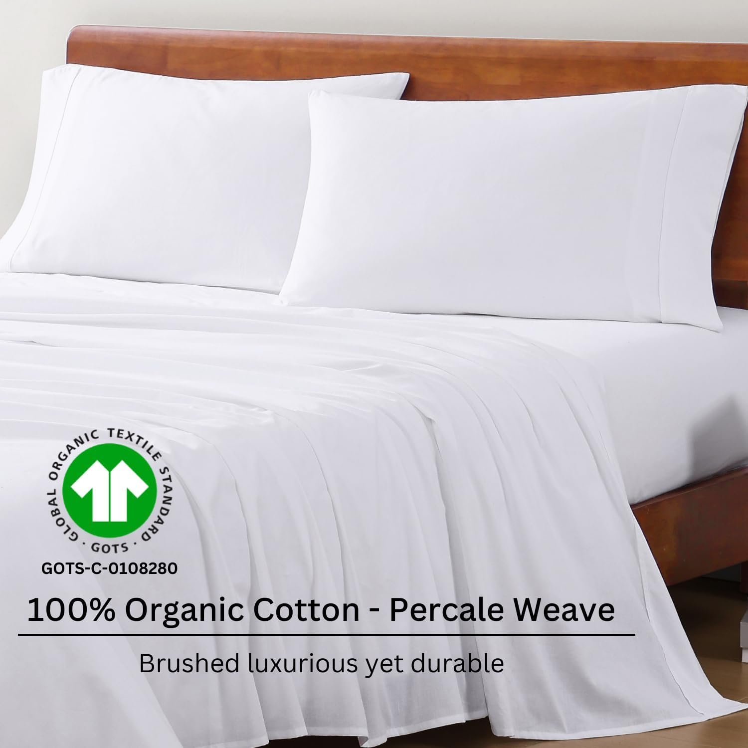 LANE LINEN Organic Cotton Queen Sheets Sustainable Circle