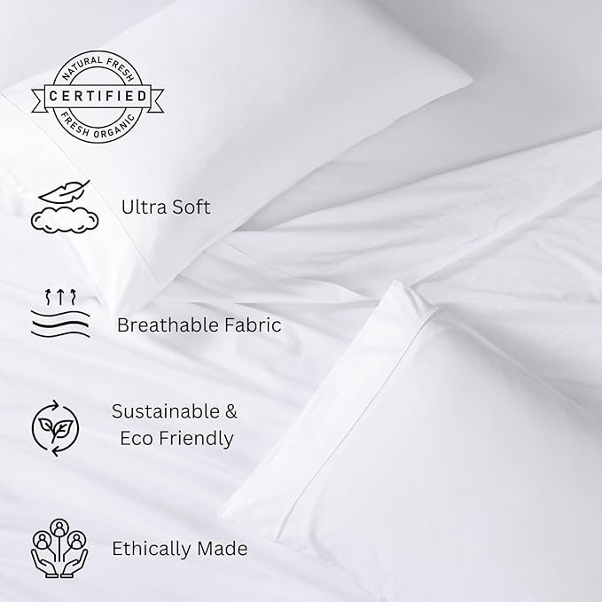 LANE LINEN Organic Cotton Queen Sheets  Sustainable Circle